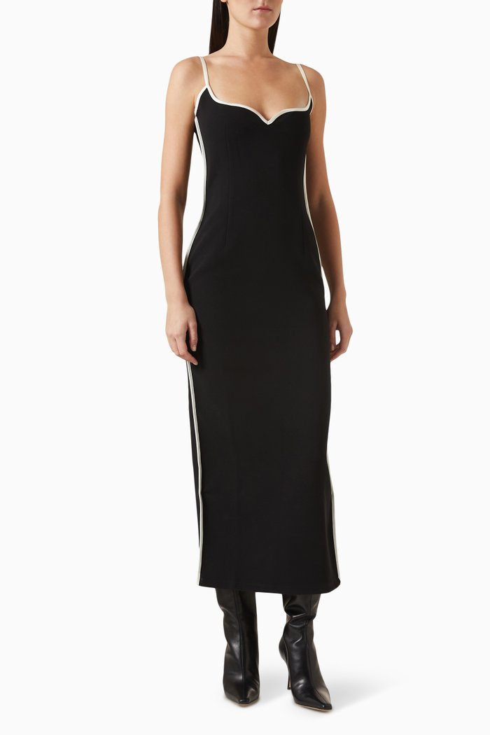 

Heart Midi Dress in Stretch-fabric, Black