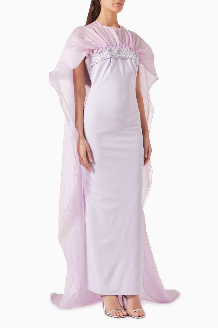 

Elena Cape Dress, Purple