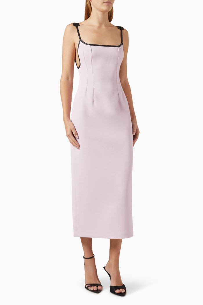 

Nina Midi Dress in Recycled Polyester, Pink