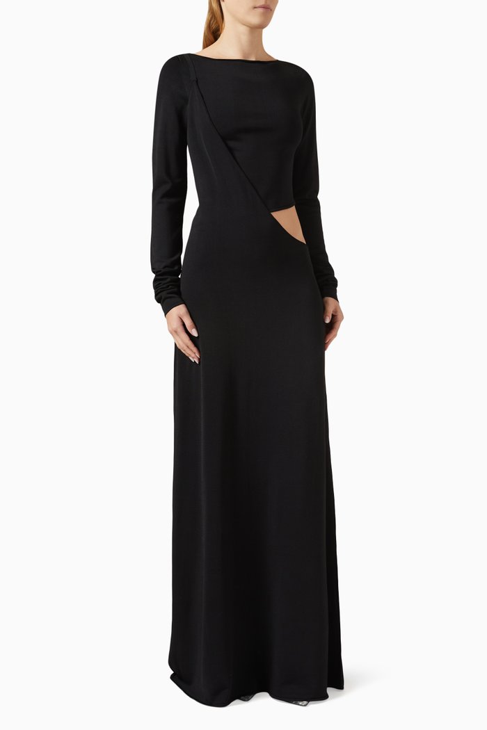 

Drape Maxi Dress in Knit, Black