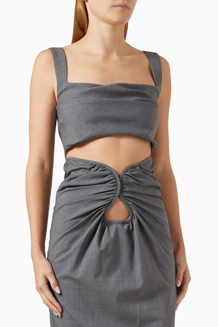Amara Bustier Top in Wool, Grey