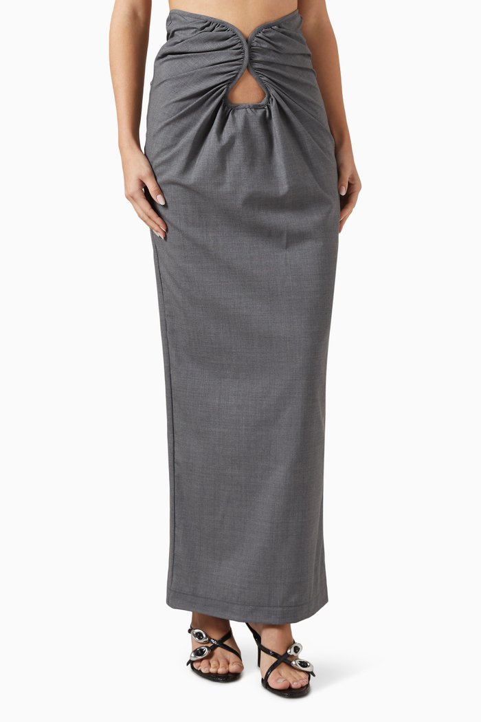 

Amara Maxi Skirt in Wool, Grey