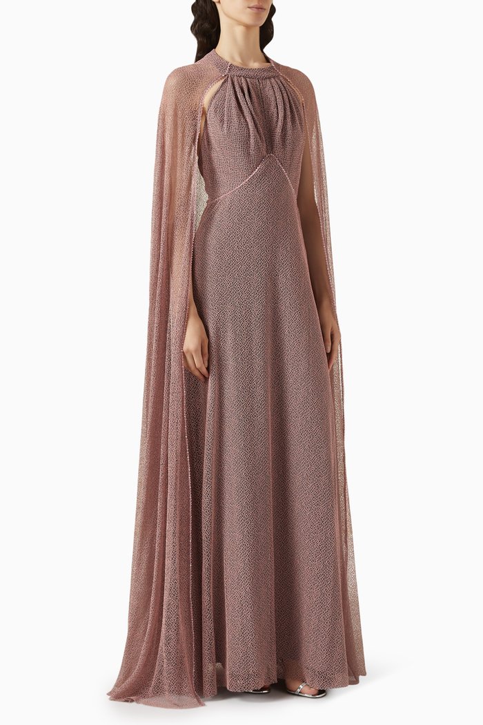 

Cape Dress in Chiffon, Pink