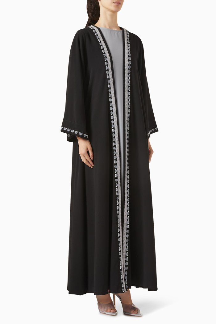 

3 Piece Abaya Set in Crêpe, Grey