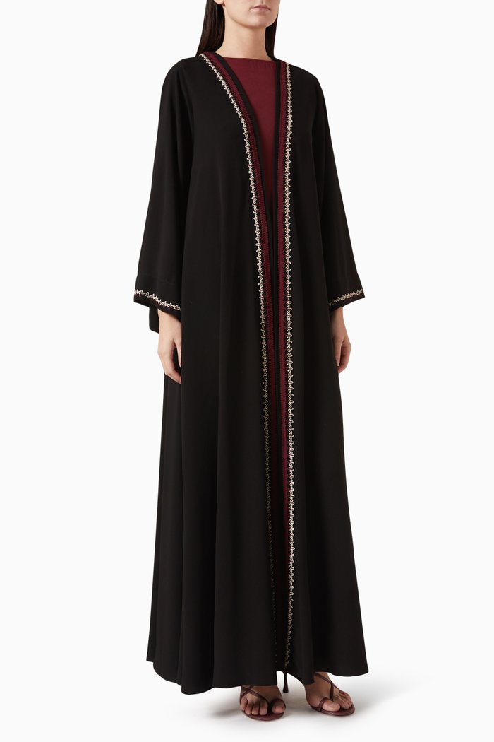 

3 Piece Abaya Set in Crêpe, Red