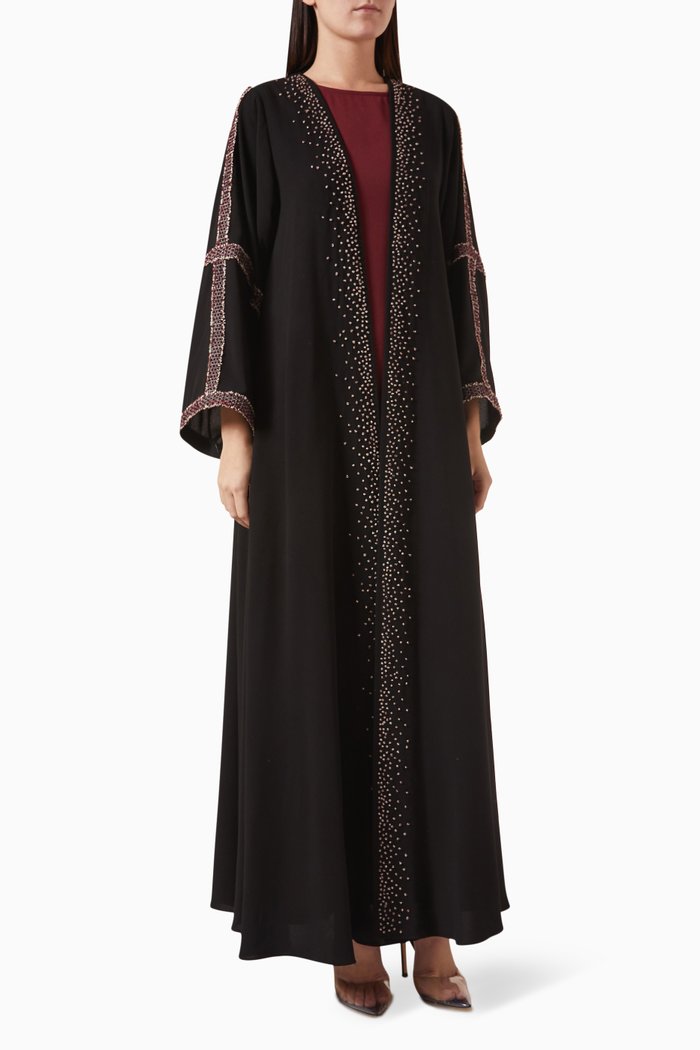 

3 Piece Abaya Set in Crêpe, Red