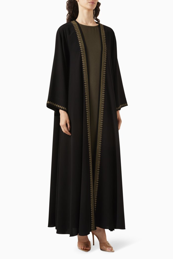 

3 Piece Abaya Set in Crêpe, Green