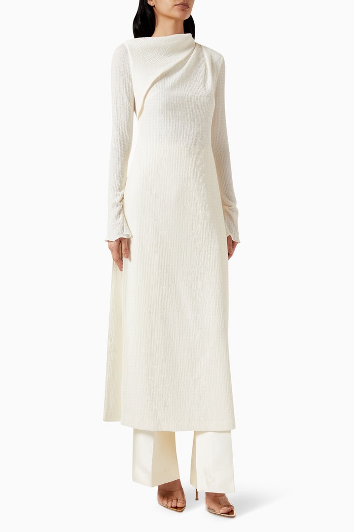 

Ao Dai Vietnam Dress & Pants Set, White