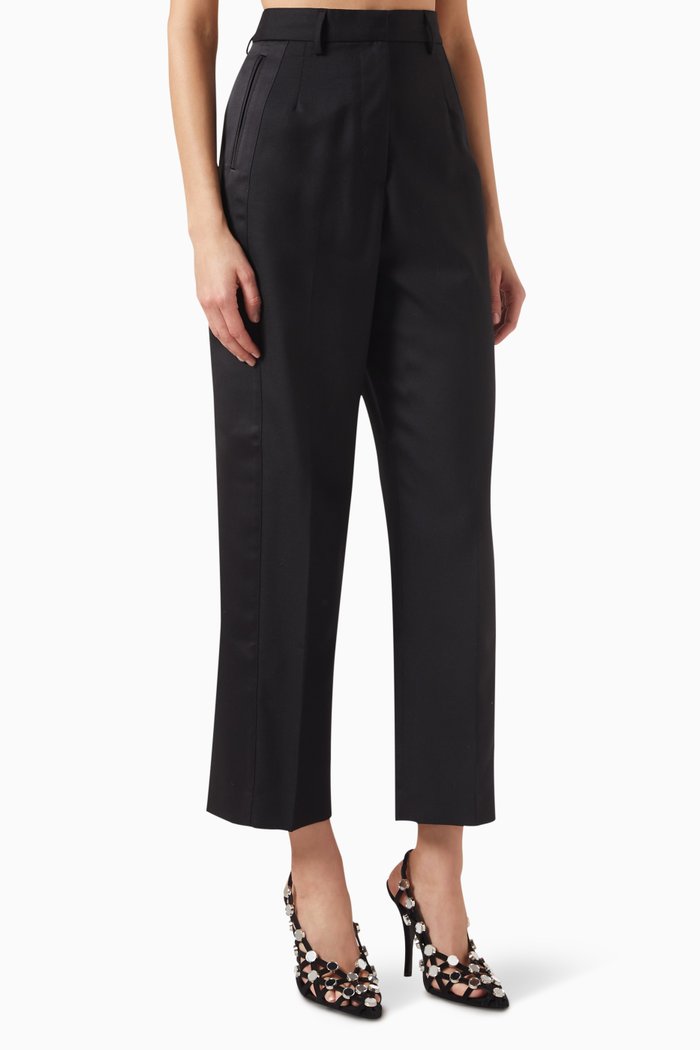 

Harry High-rise Cropped Pants in Tux Wool, Black
