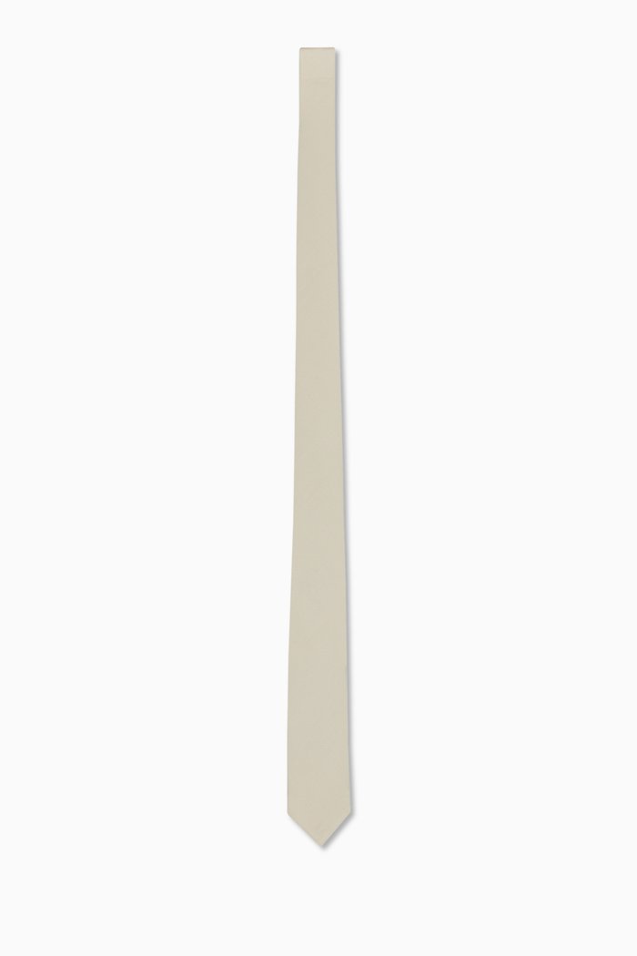 

Tapered Tie in Silk-faille, White