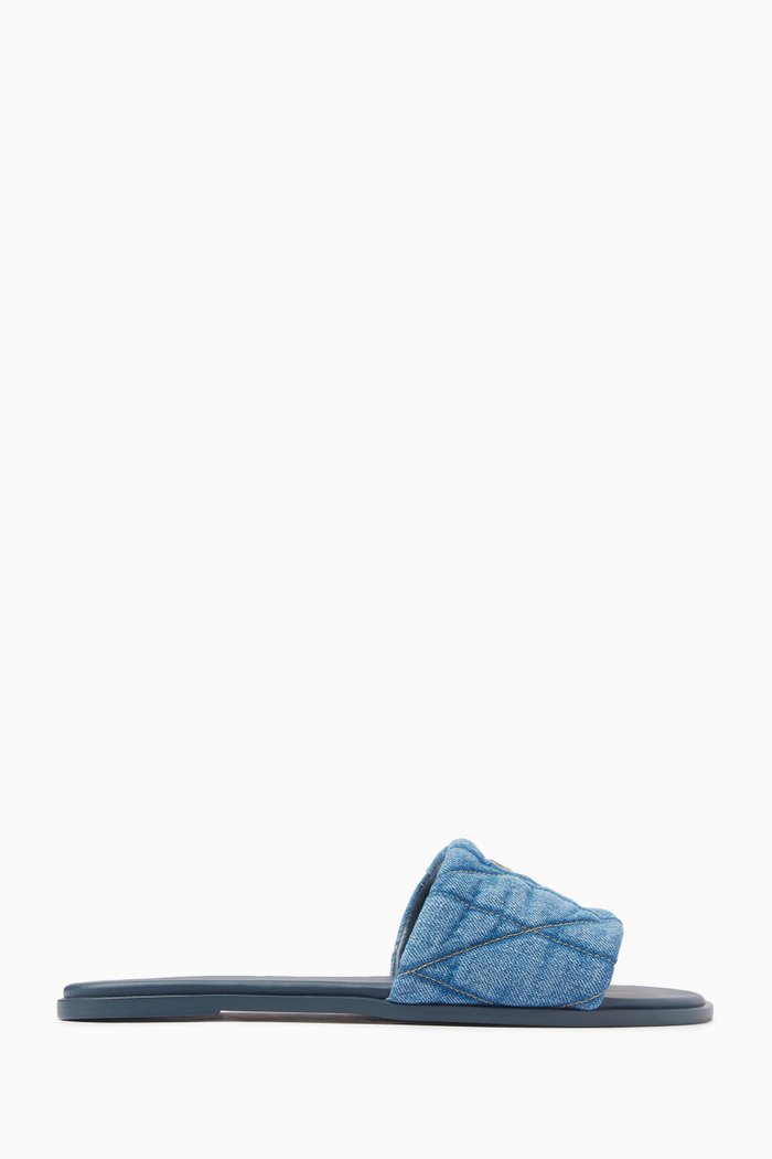 

Holly Quilted Sandals in Denim, Blue