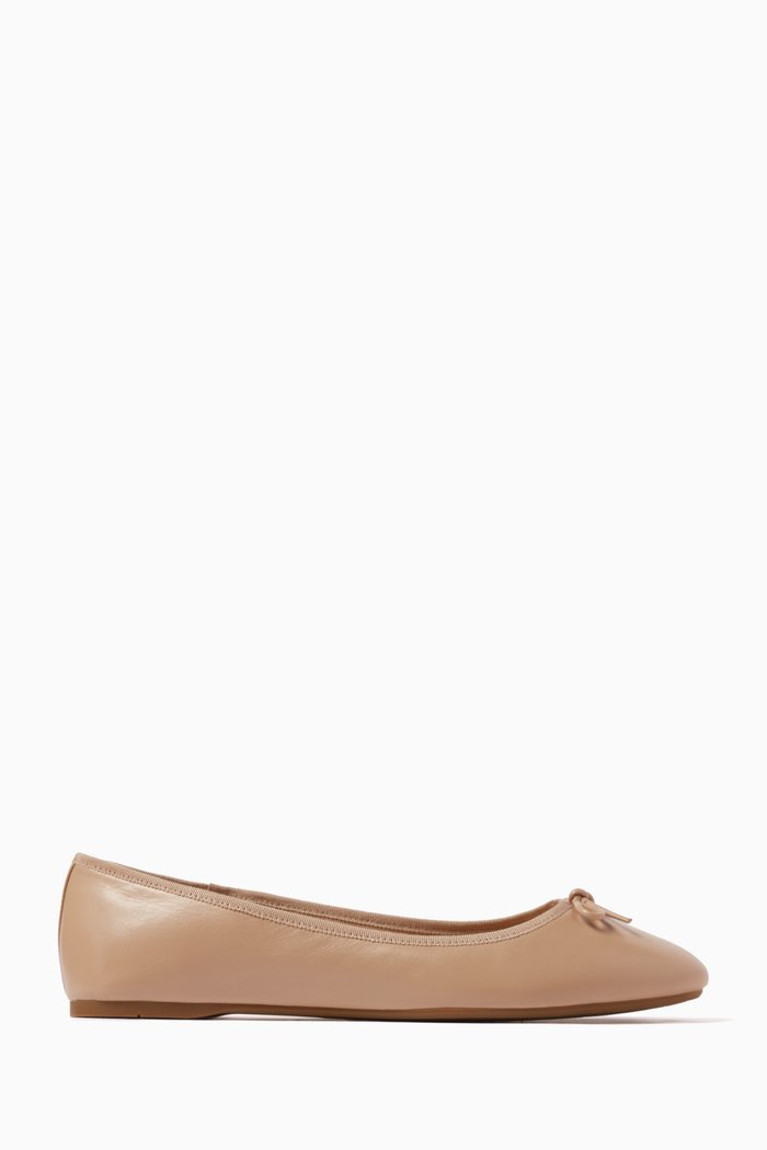 

Abigail Ballet Flats in Leather, Neutral