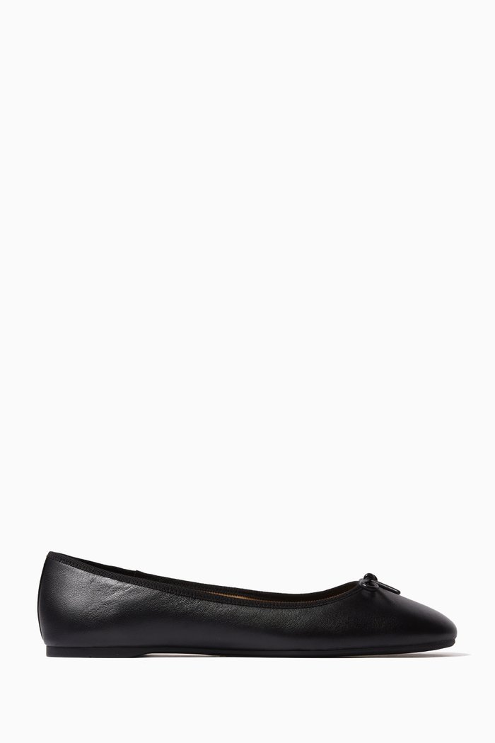 

Abigail Ballet Flats in Leather, Black