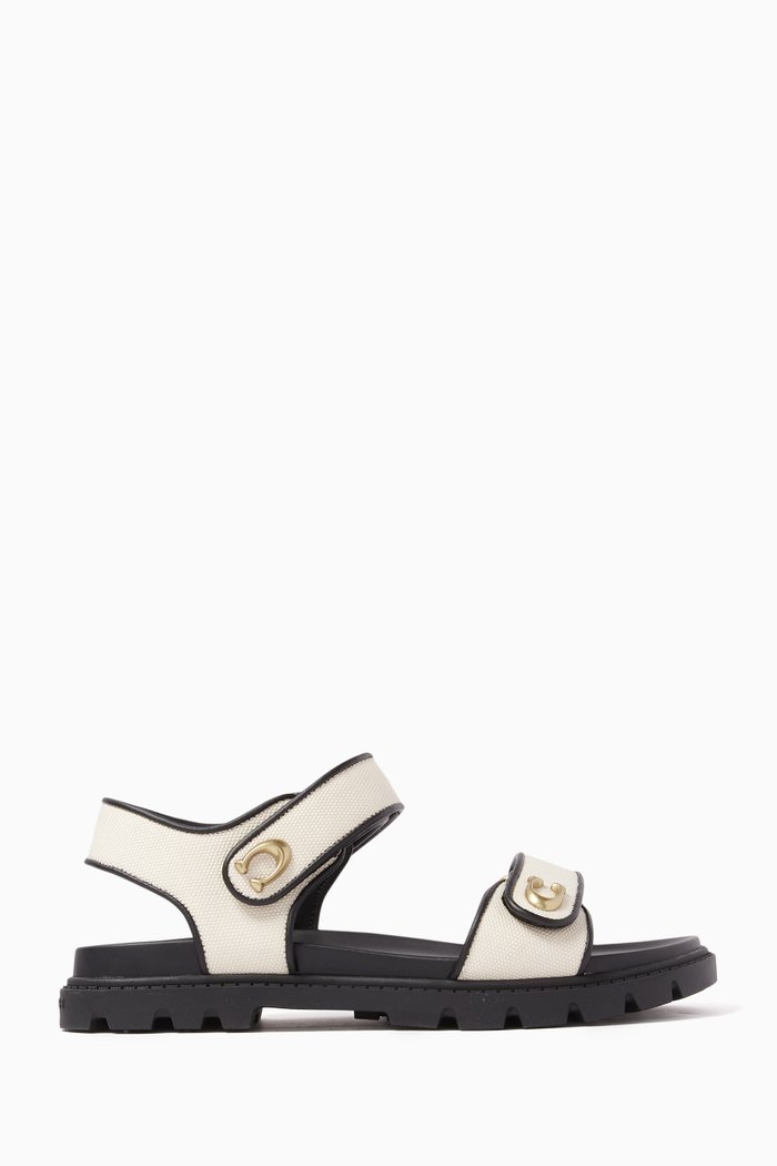 

Brynn Logo Sandals in Canvas, White