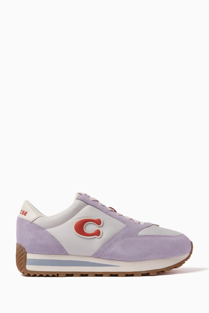 

Runner Logo Sneakers in Puffy Nylon, Purple
