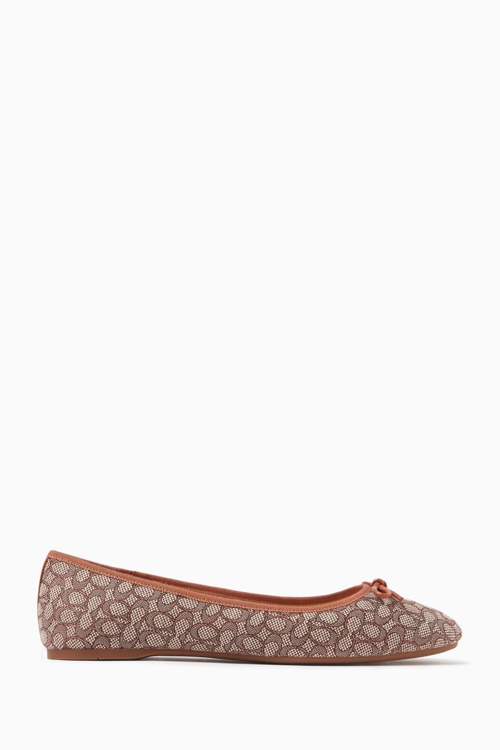 

Abigail Ballerina Flats in Mini Signature Jacquard, Brown