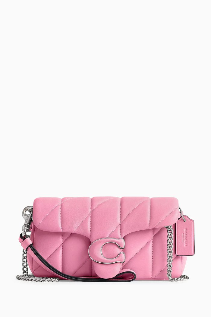

Tabby Pillow-quilted Crossbody Wristlet in Leather, Pink