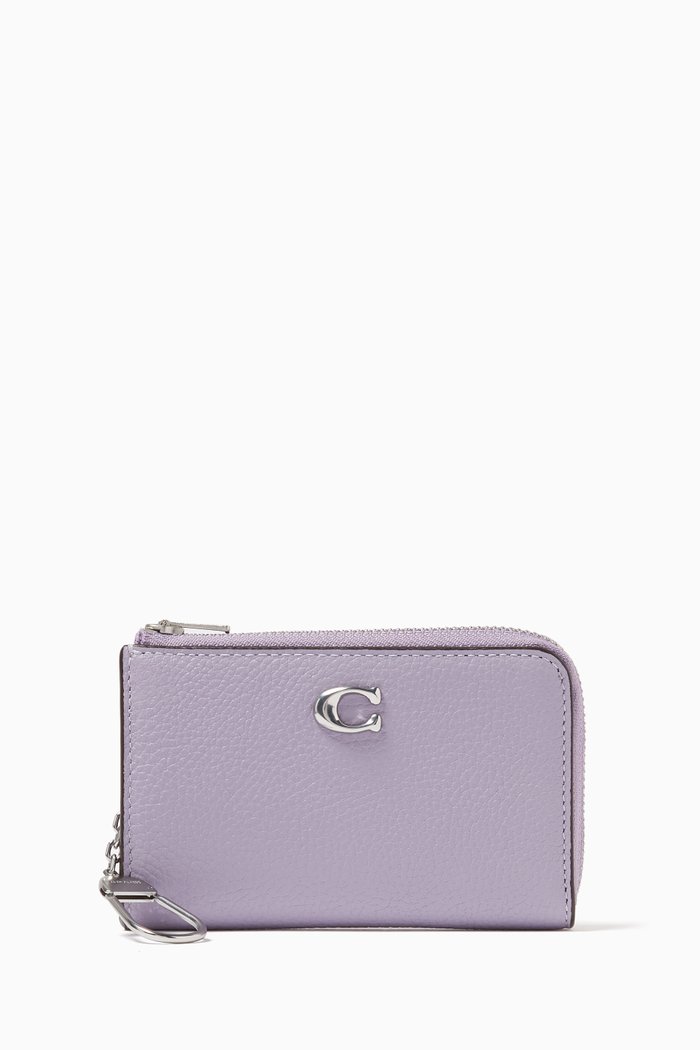 

Essential Zip Key Case in Leather, Purple