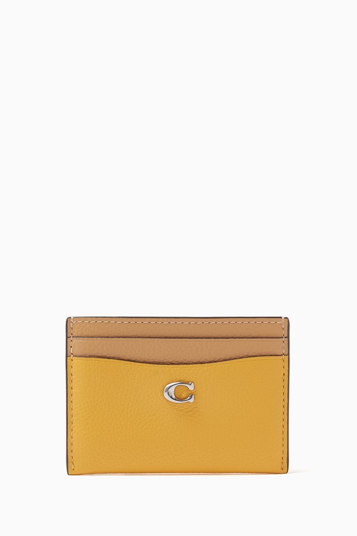 

Essential Colour-block Card Case in Leather, Yellow