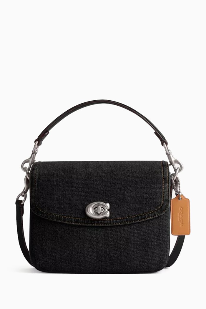Cassie 19 Crossbody Bag in Denim, Black