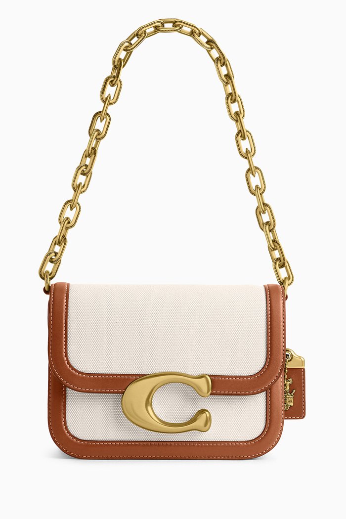 

Mini Idol Shoulder Bag in Canvas, Brown