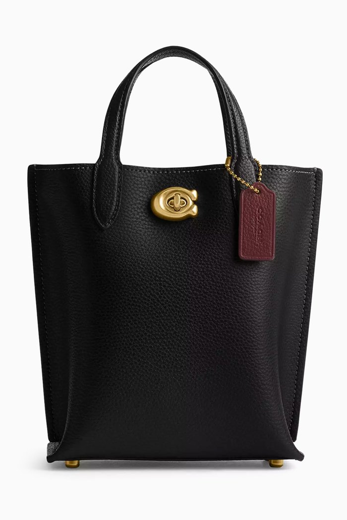 

Willow 16 Tote Bag in Leather, Black