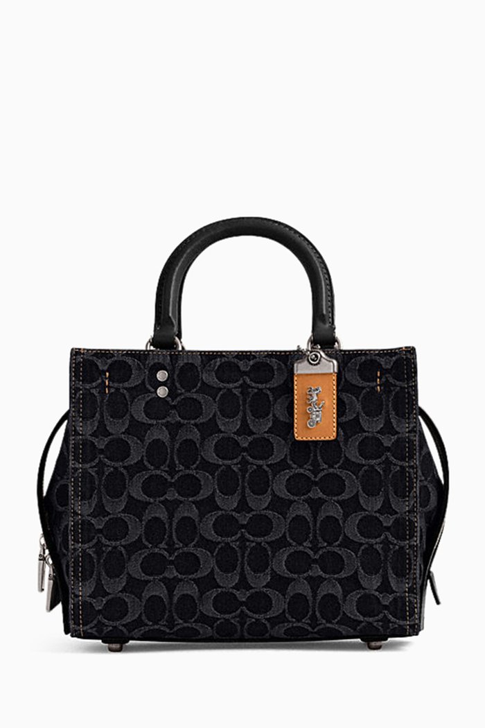 

Rogue 25 Top-handle Bag in Signature Denim, Black