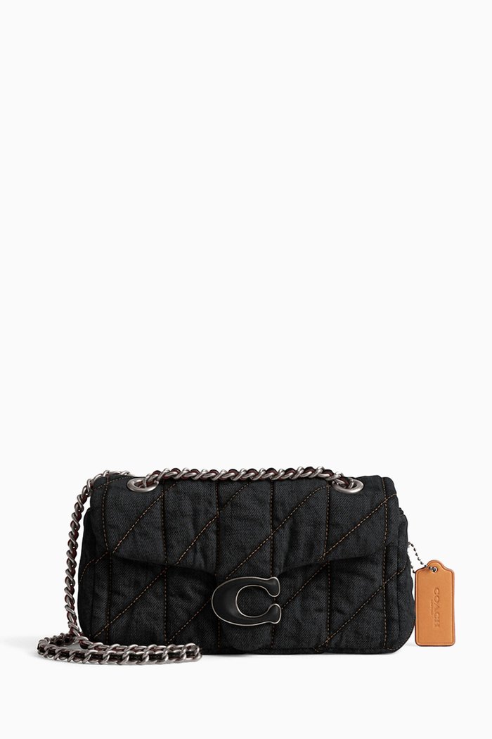 

Tabby 20 Quilted Shoulder Bag in Denim, Black