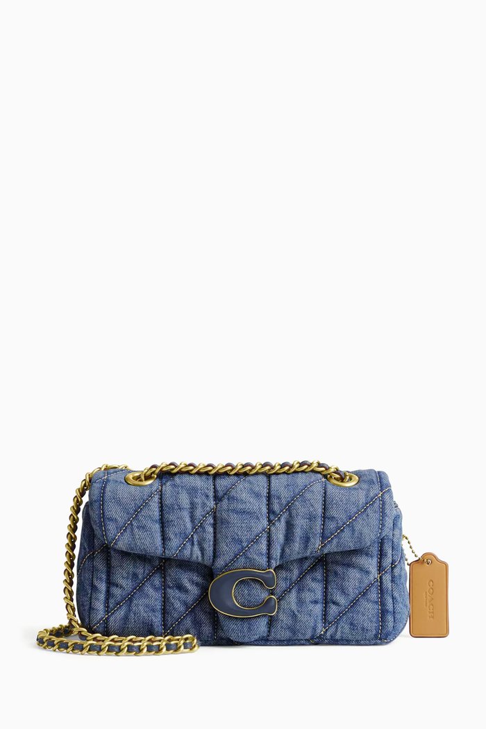 

Tabby 20 Quilted Shoulder Bag in Cotton-denim, Blue