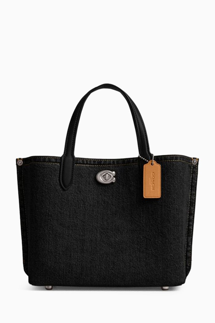 

Willow 24 Tote Bag in Cotton-denim, Black