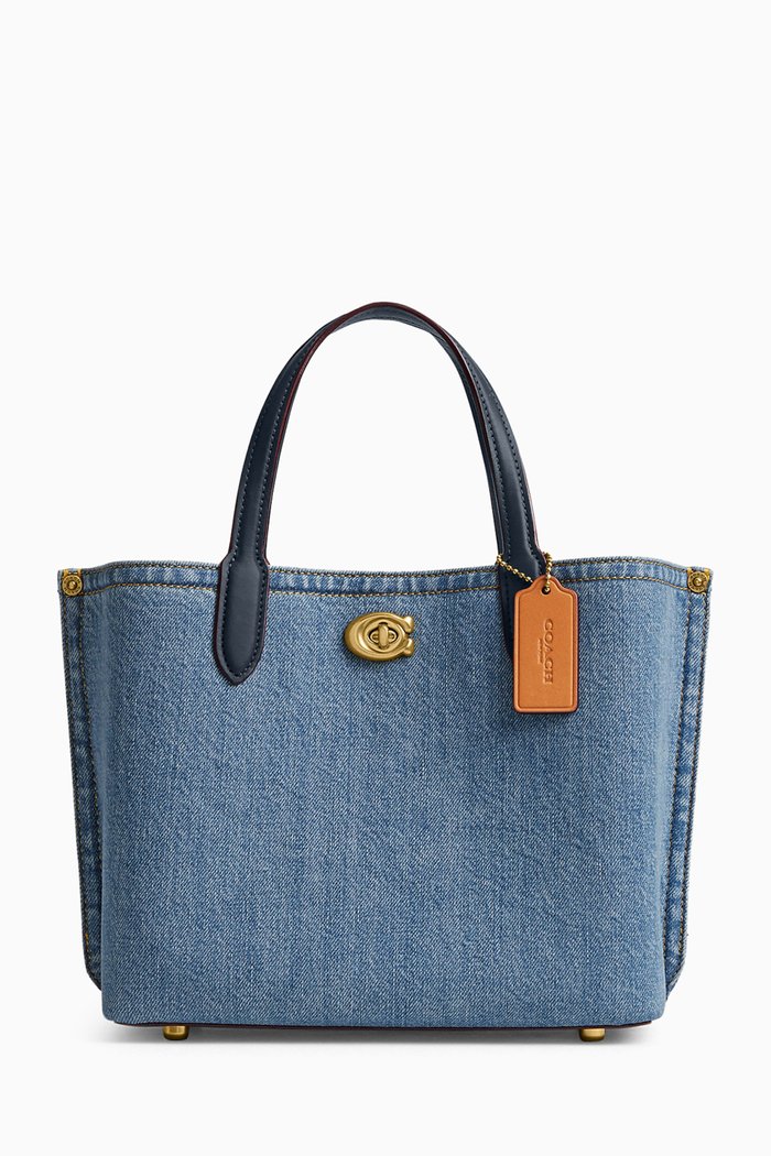 

Willow 24 Tote Bag in Cotton-denim, Blue