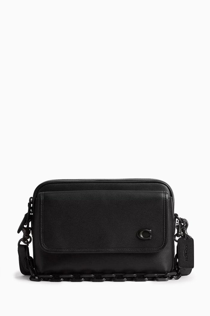 

Charter Chain Crossbody Bag in Leather, Black
