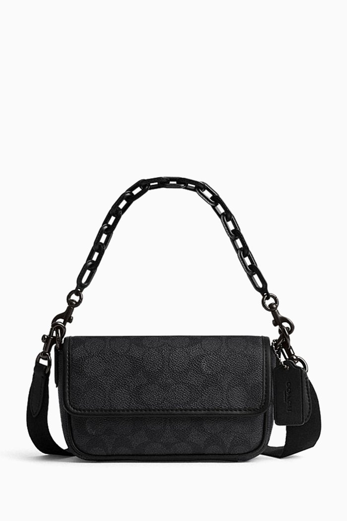

Charlie Flap Crossbody 18 Bag in Signature Coated Canvas, Black