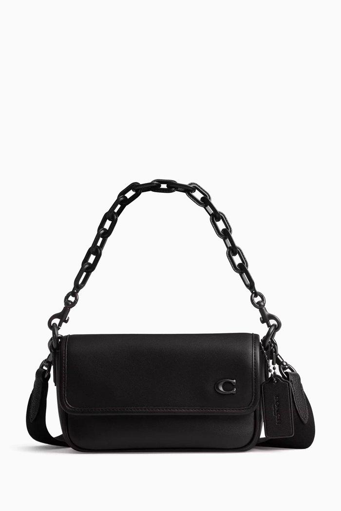 

Charter Flap Crossbody Bag in Leather, Black