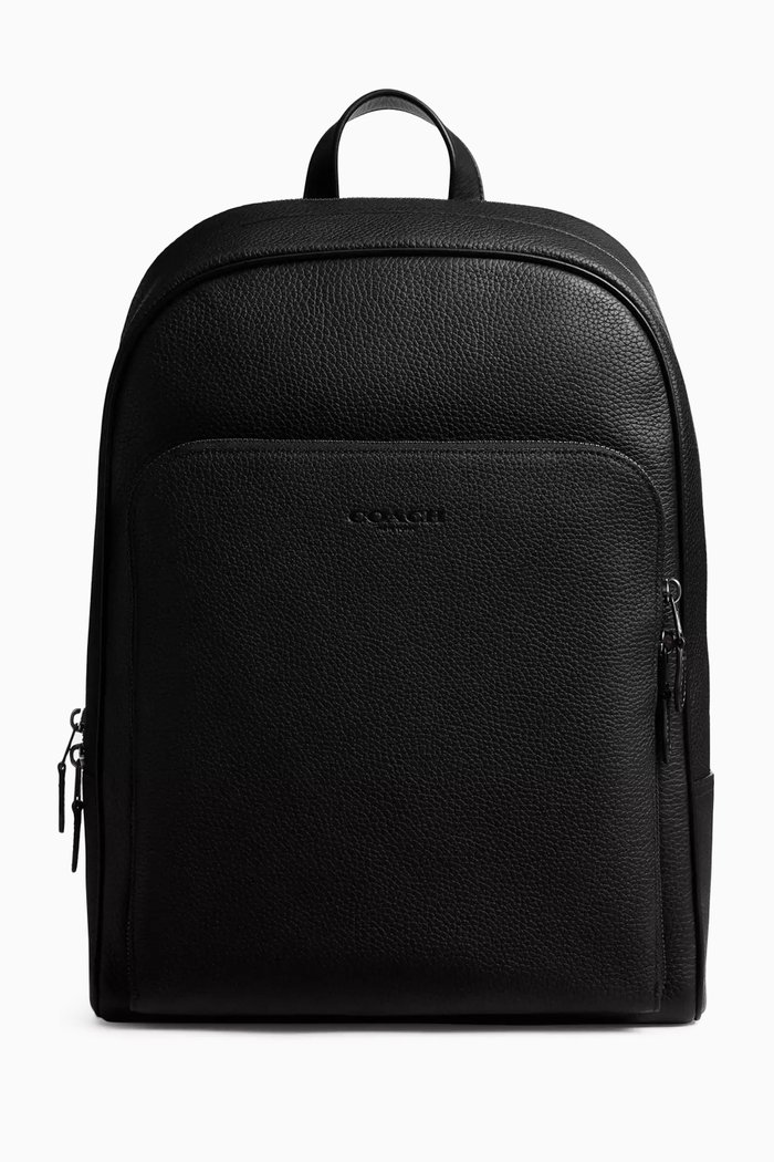 

Gotham Backpack in Pebbled Leather, Black