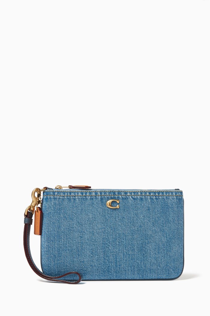 

Small Wristlet in Denim, Blue
