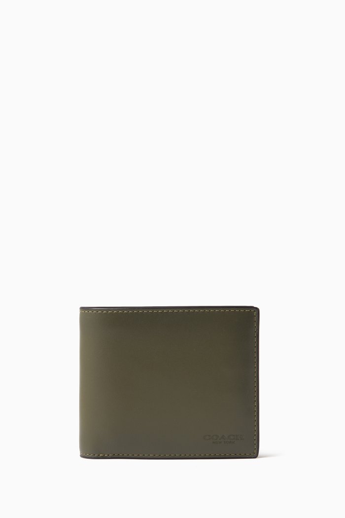 

3-in-1 Wallet in Calfskin Leather, Green