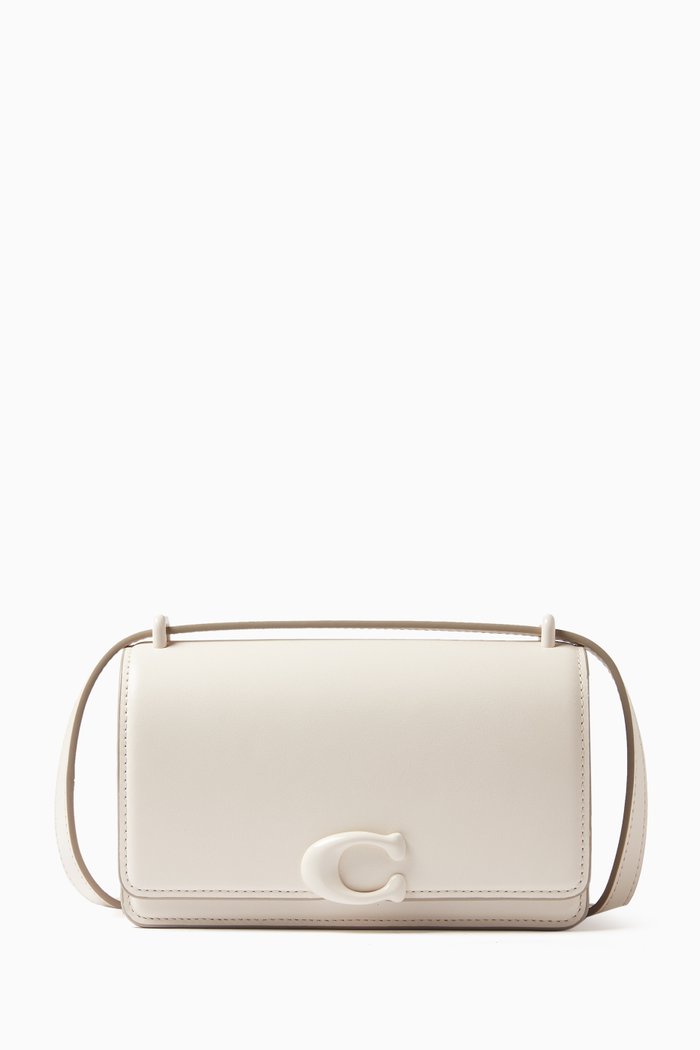 

Bandit Crossbody Bag in Luxe Leather, White