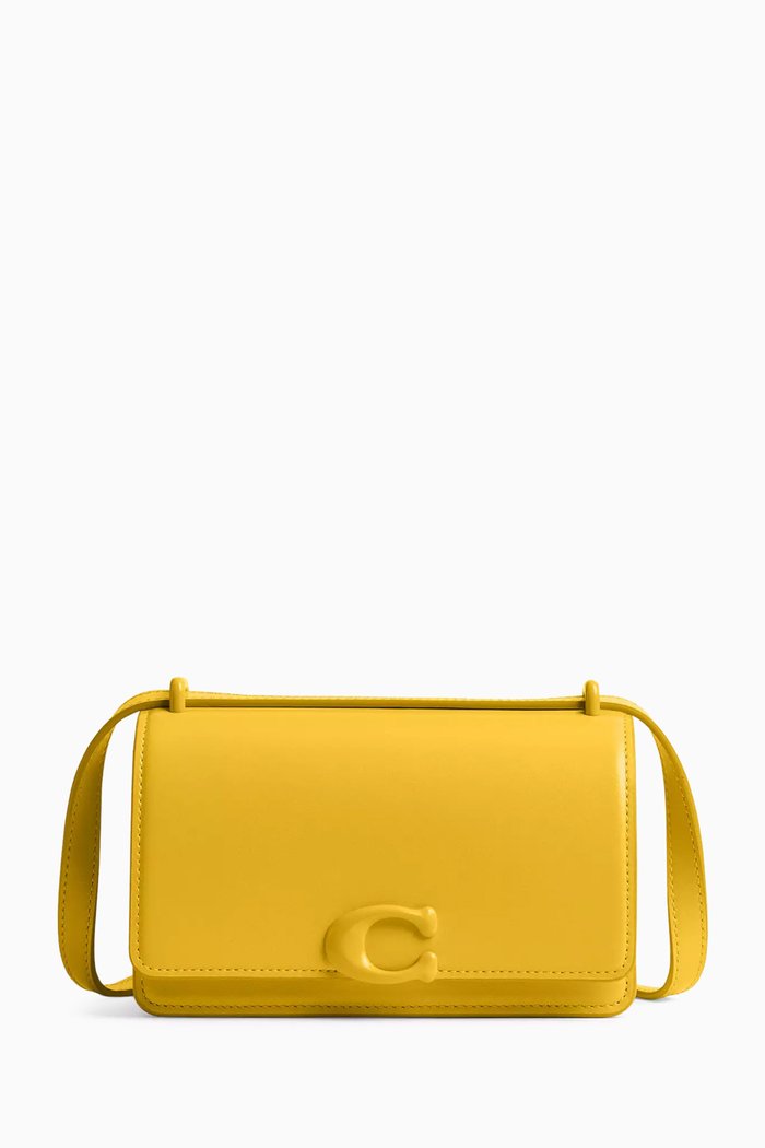 

Bandit Crossbody Bag in Luxe Leather, Yellow