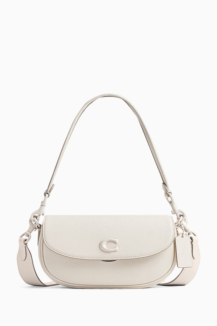 Emmy 23 Saddle Bag in in Glovetanned Leather, White