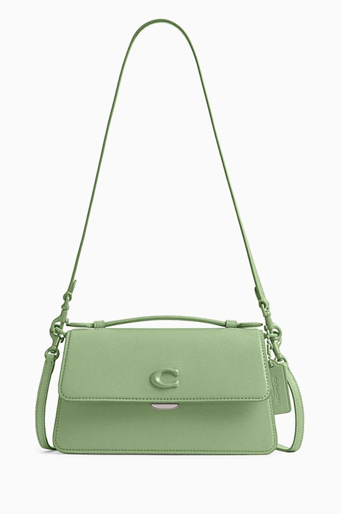 

Juno Logo Handbag in Glovetanned Leather, Green