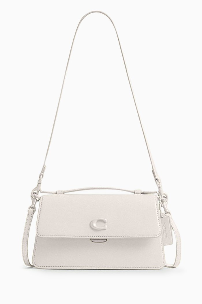 

Juno Logo Handbag in Glovetanned Leather, White