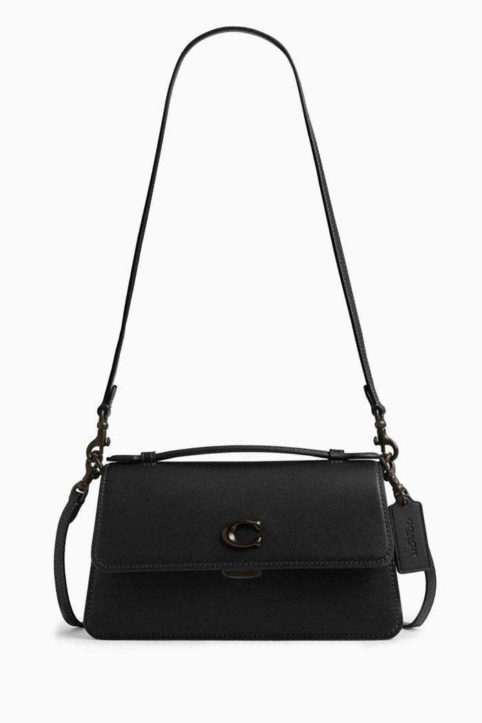 

Juno Logo Handbag in Glovetanned Leather, Black