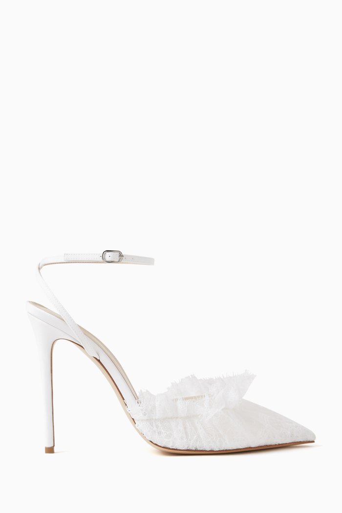 

Franca 105 Pumps in Lace & Satin, White