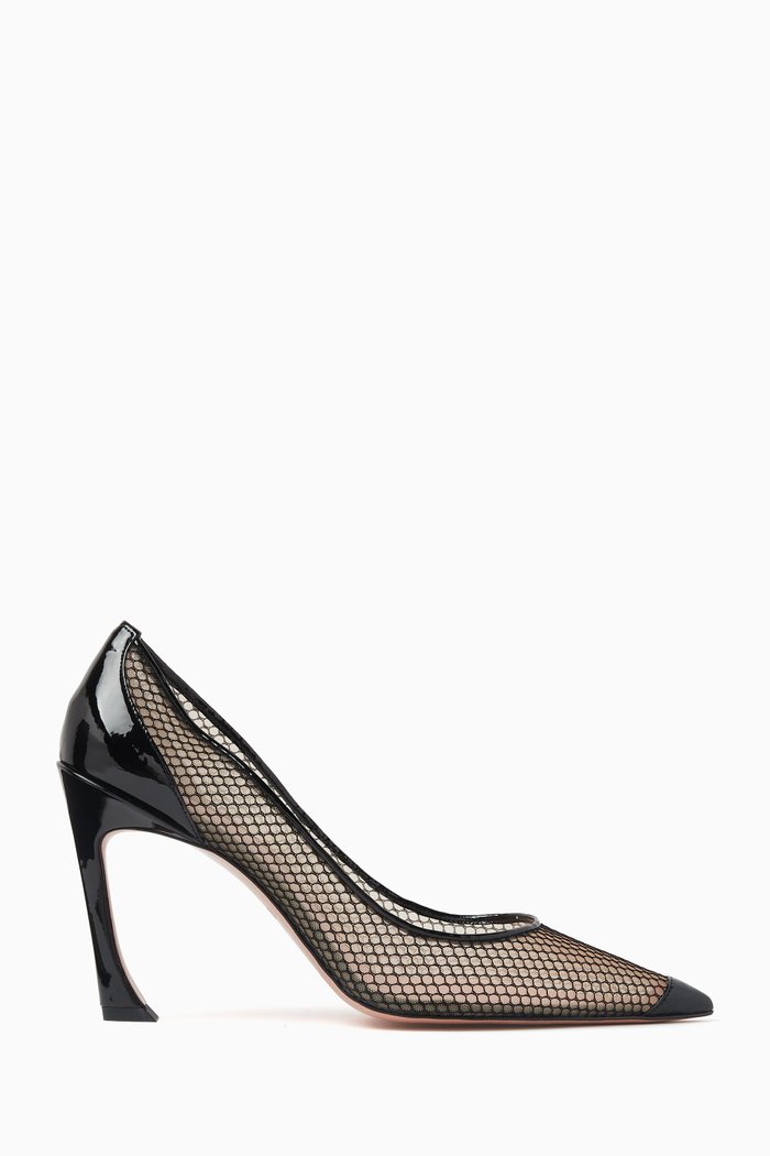 

Avangarda 85 Pumps in Mesh & Patent Leather, Black