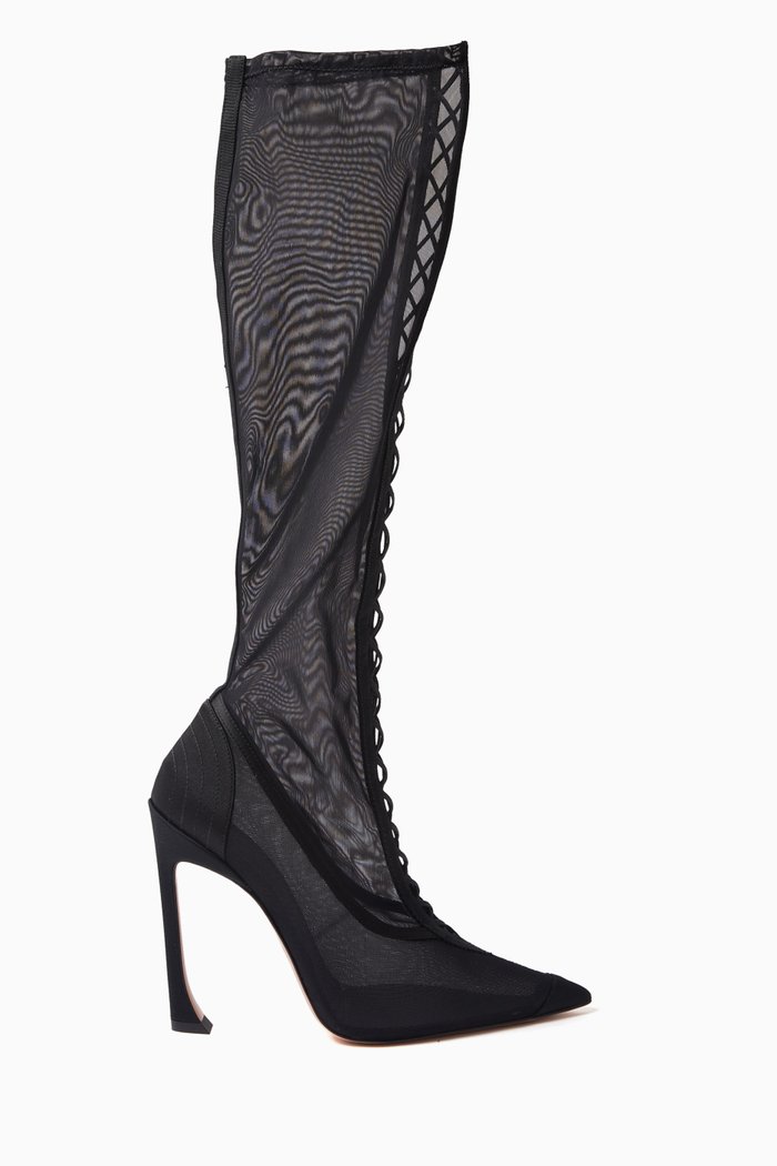 

Love Me Knot Knee-High 100 Boots, Black