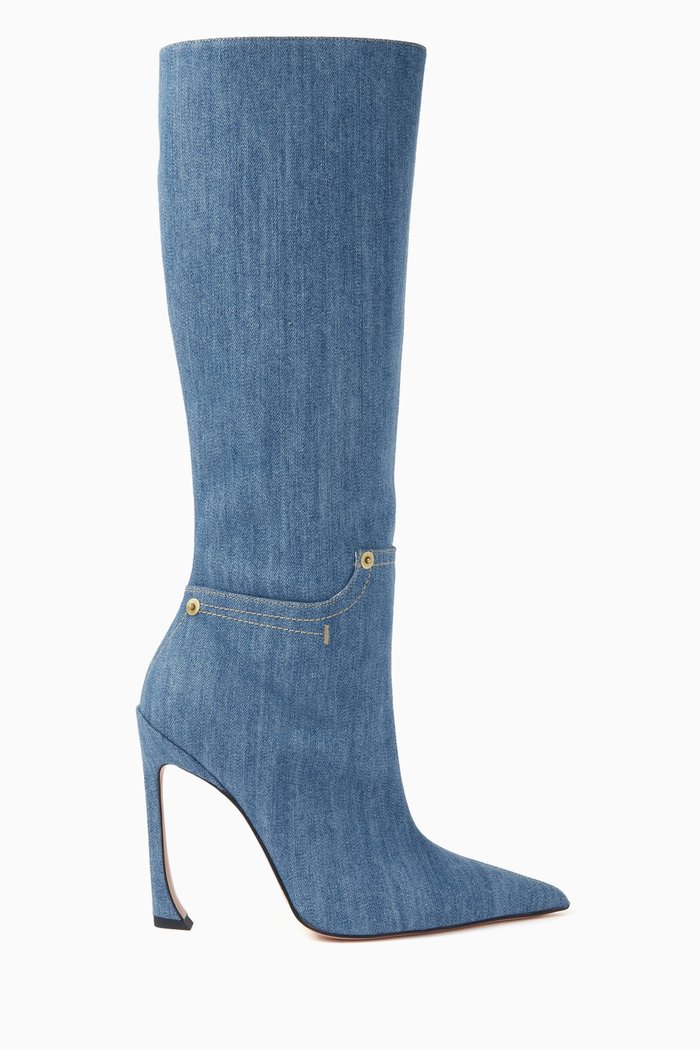 

Nadja Knee-high 100 Boots in Denim, Blue