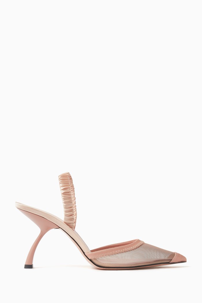 

Upanova 85 Slingback Pumps in Grosgrain & Mesh, Neutral