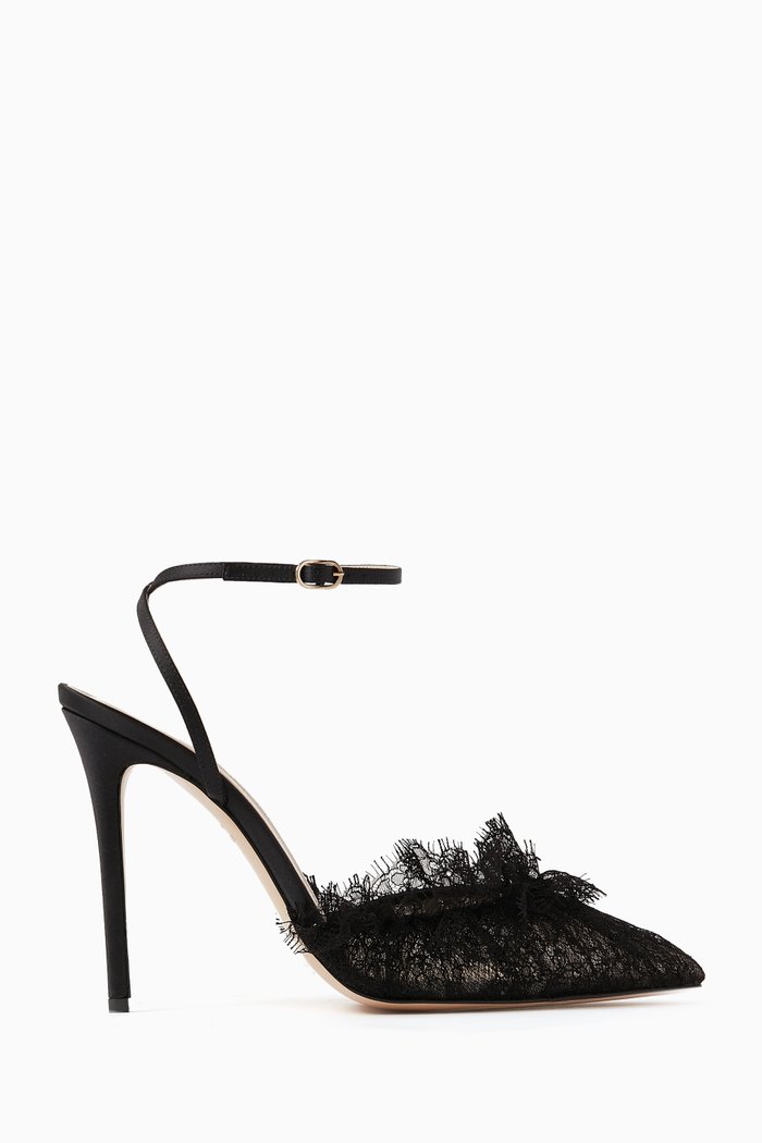 

Franca 105 Pumps in Lace & Satin, Black