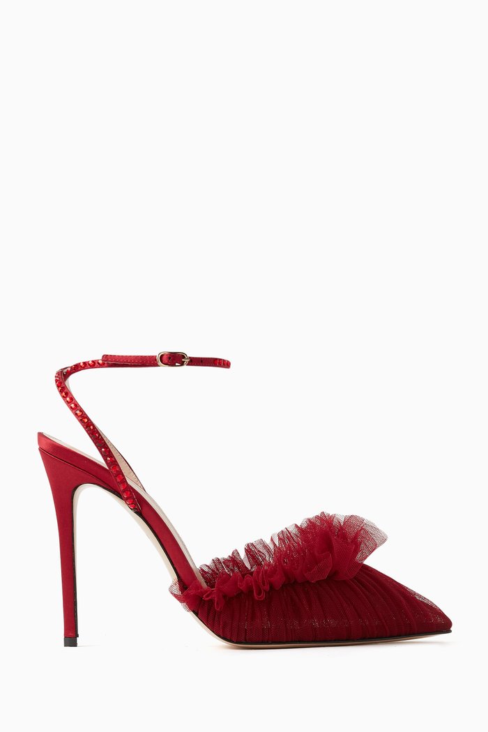 

Franca Glitz 105 Pumps in Tulle & Satin, Burgundy